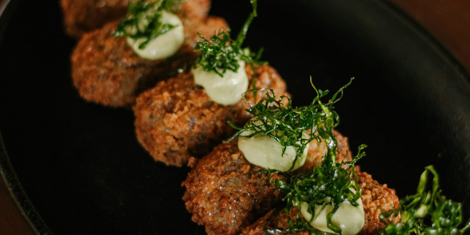 a plate of food that is on a table